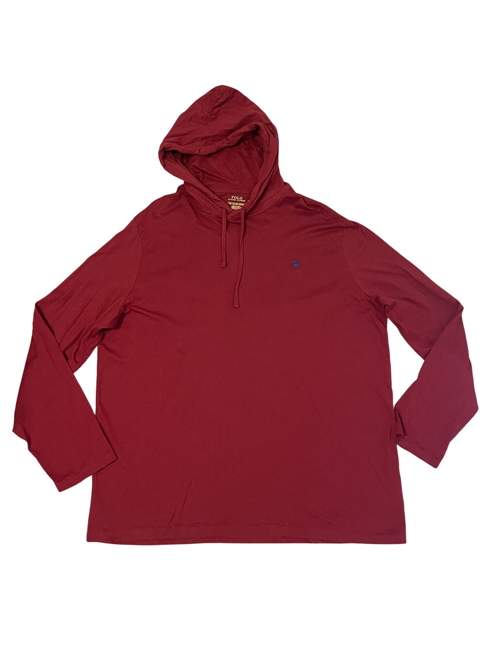 Polo Ralph Lauren Hoodie Mens 2XL Red Jersey Pullover Long Sleeve Pony Logo